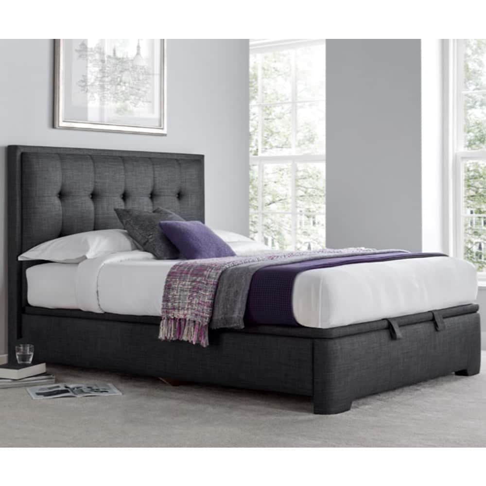Felton Fabric Ottoman Storage Super King Size Bed In Slate