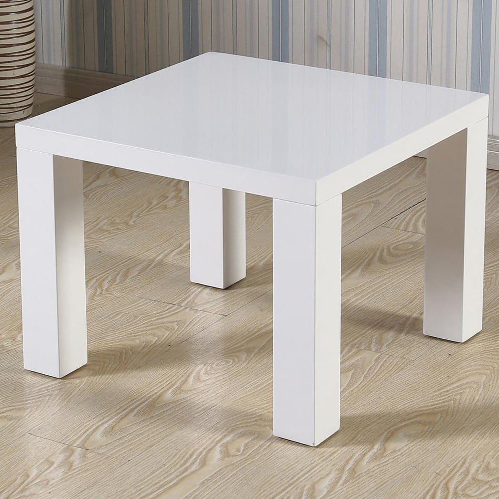 Fenella High Gloss Lamp Table In White