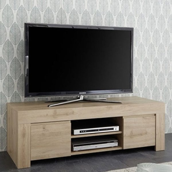 Ferndale Wooden With 2 Doors TV Stand In Cadiz Oak | Bed Sava