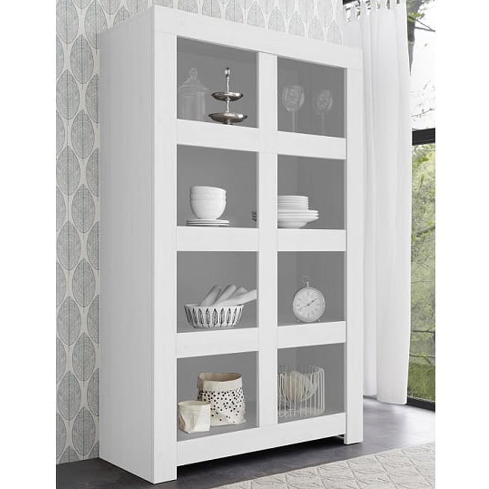 Ferndale Wooden Bookcase With 8 Open Compartments In Matt White