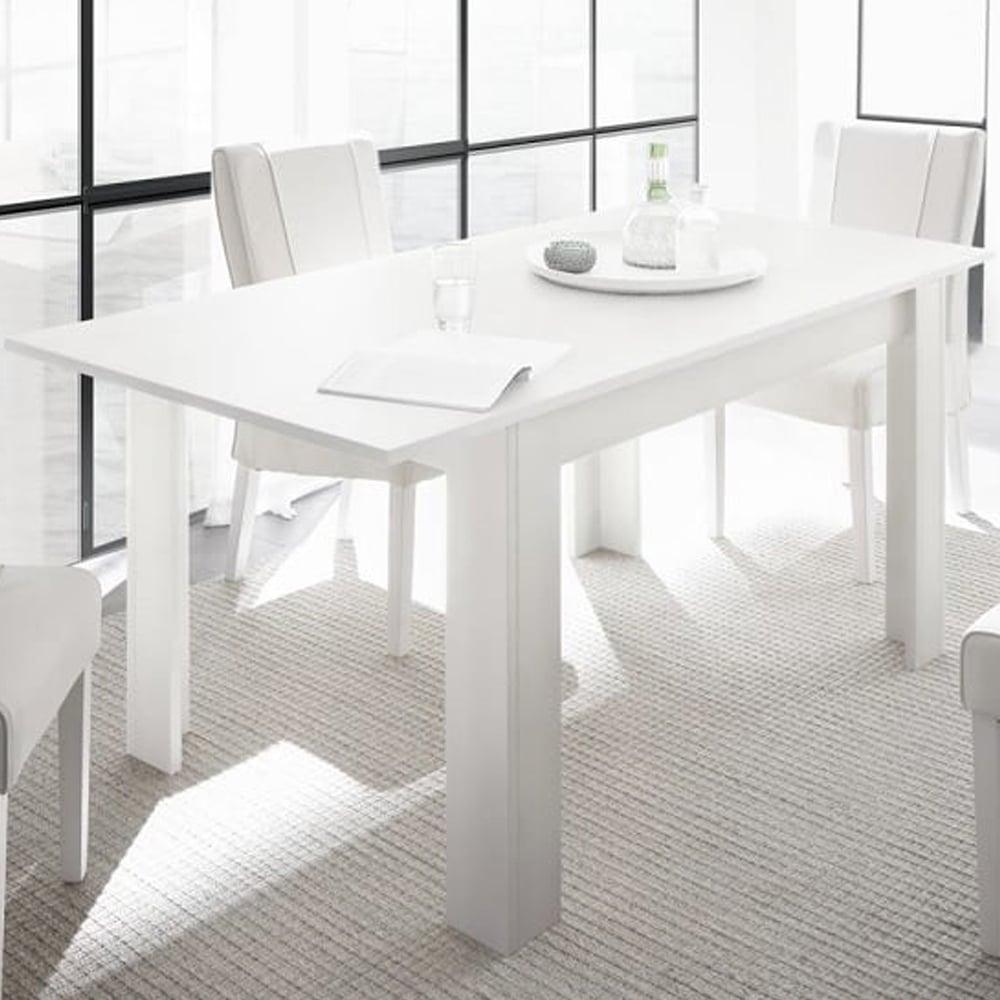 Ferndale Wooden Extending Dining Table In Matt White