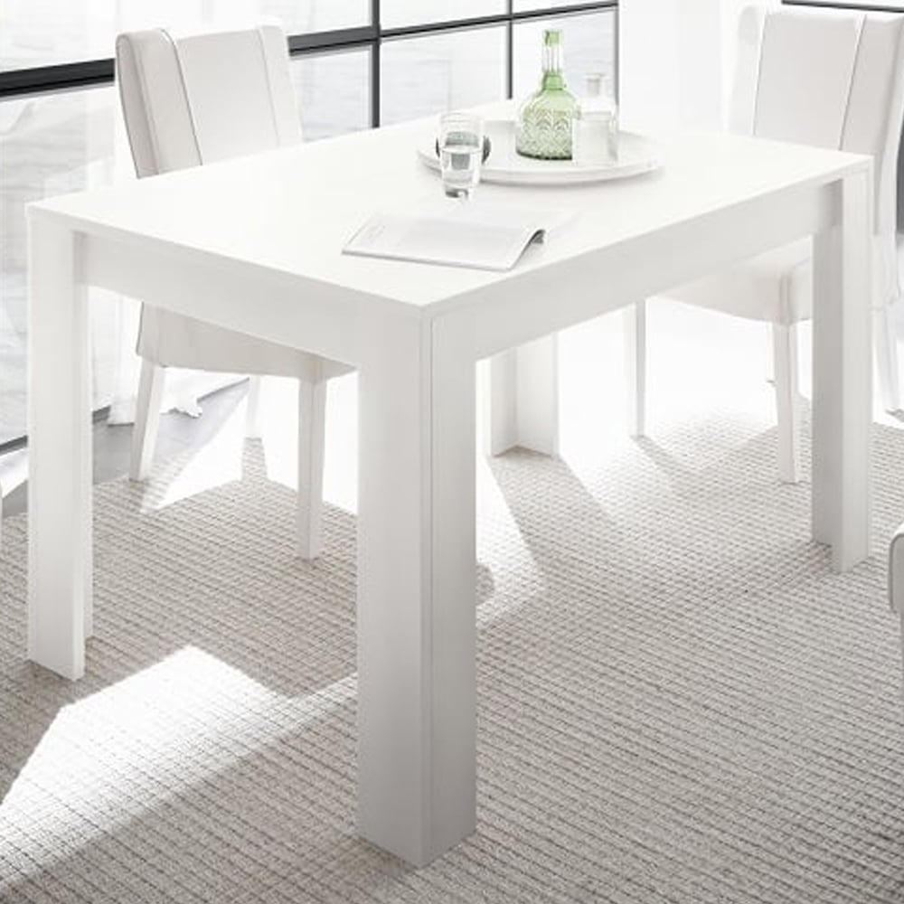 Ferndale Wooden Rectangular Dining Table In Matt White