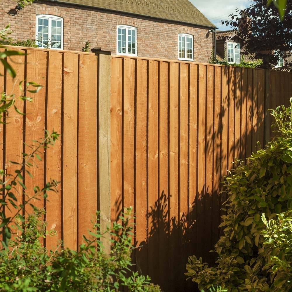 Fico Wooden Garden Vertical Board Panel In Honey Brown 6x6