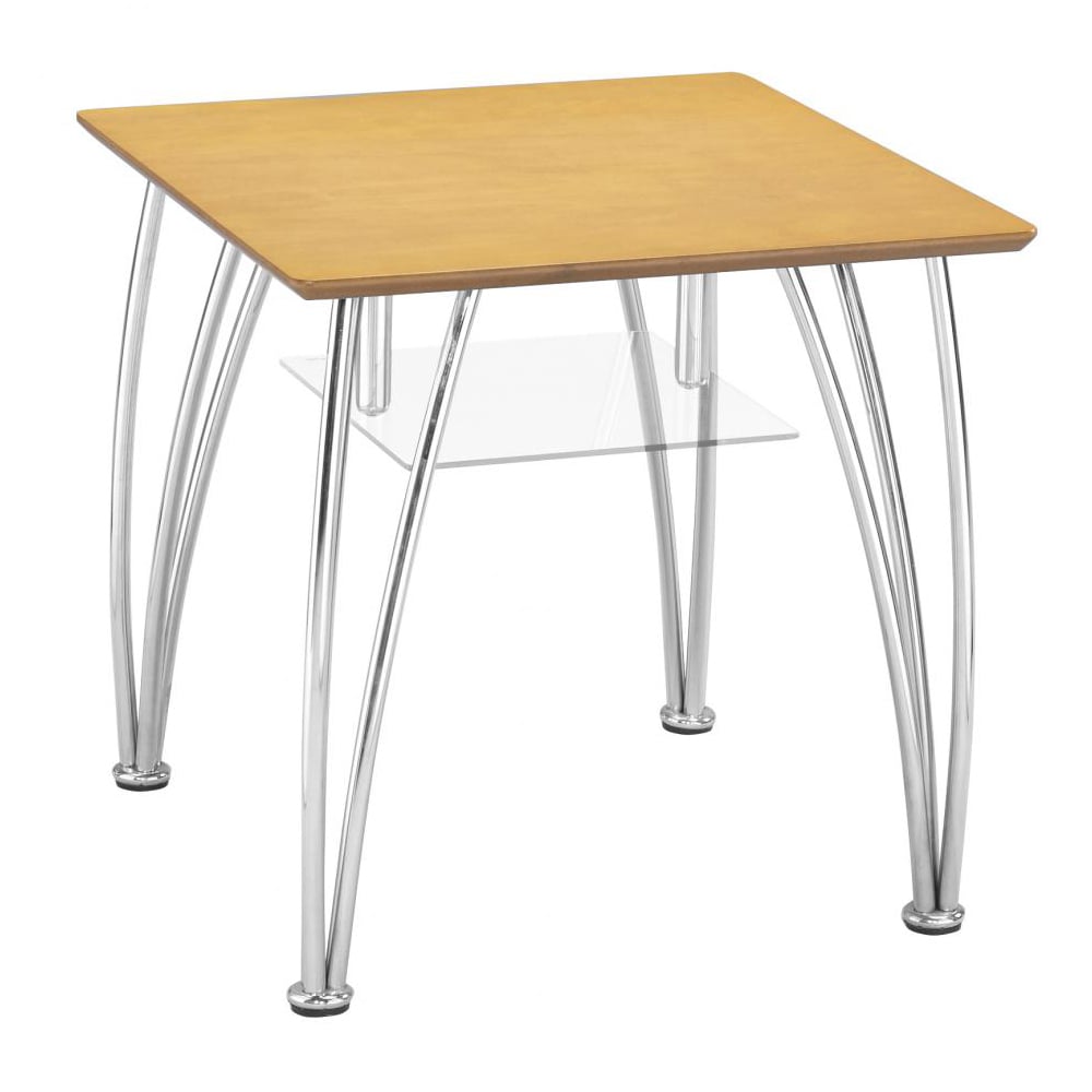 Filia Wooden Lamp Table With Chrome Legs In Beech