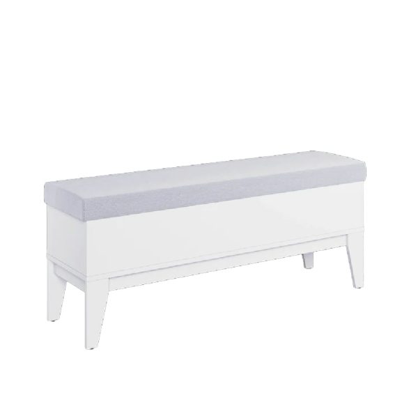 Fletcher Wooden Storage Seating Bench In White | Bed Sava
