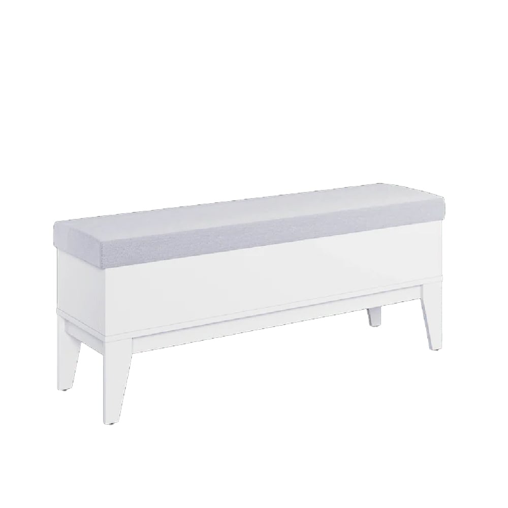 Fletcher Wooden Storage Seating Bench In White