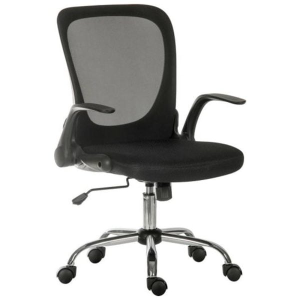 Flint Fabric Home And Office Chair In Black | Bed Sava