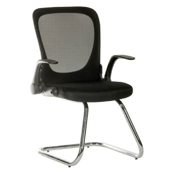 Flint Fabric Home And Office Chair With Chrome Legs In Black | Bed Sava