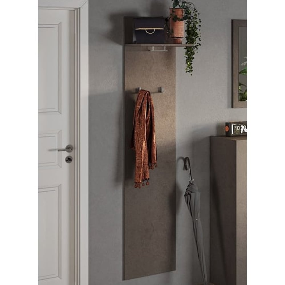 Flint Wooden Coat Hanger Panel With 2 Hooks In Bronze