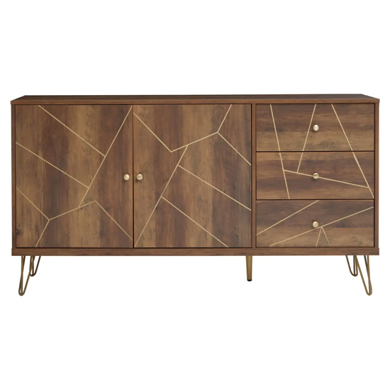 Flora Wooden Sideboard 2 Doors 3 Drawers In Veneering Effect