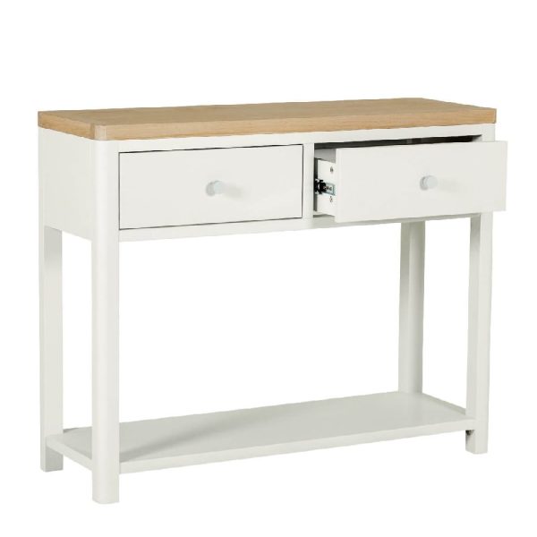 Folsom Wooden Console Table With 2 Drawers In Natural | Bed Sava