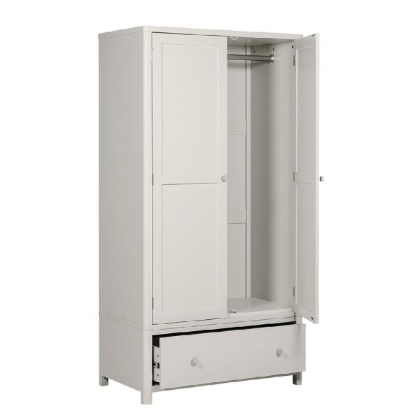 Folsom Wooden Wardrobe With 2 Doors In Natural | Bed Sava