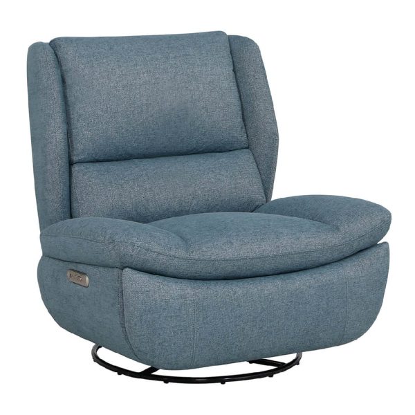 Fontana Fabric Electric Reclining Swivel Chair In Marine | Bed Sava