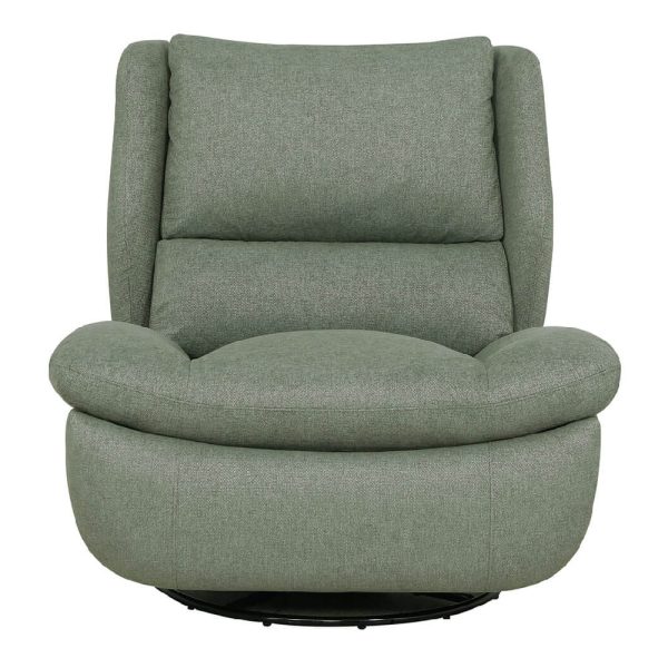 Fontana Fabric Electric Reclining Swivel Chair In Sage | Bed Sava