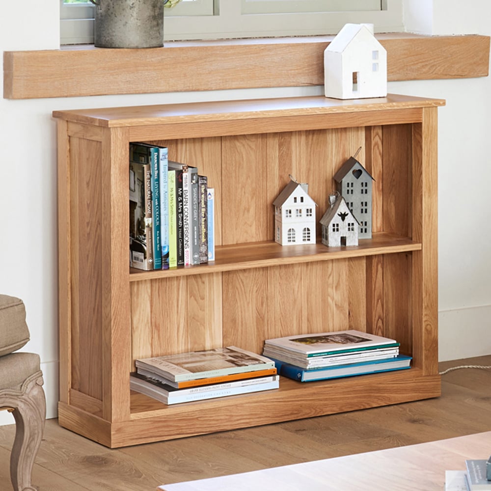Fornatic Wooden Bookcase With 2 Shelves In Oak