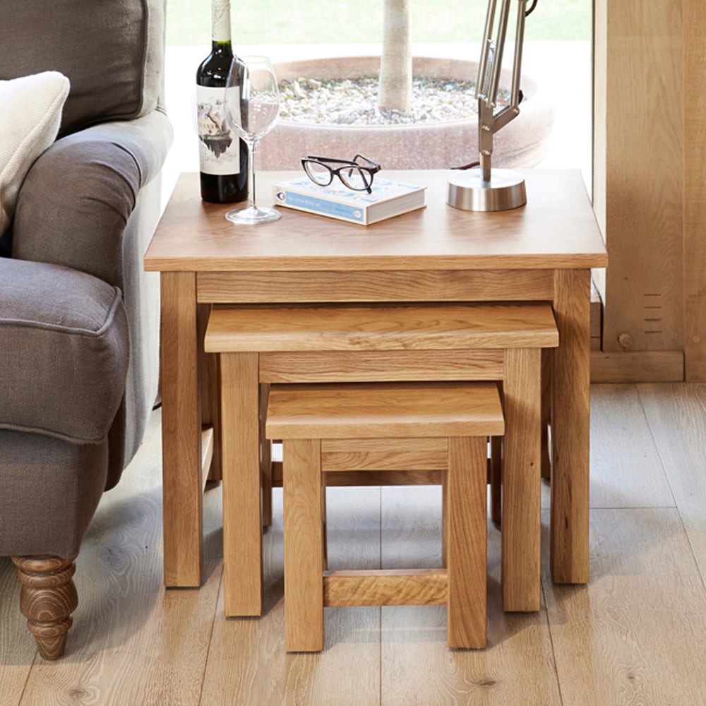 Fornatic Wooden Nest Of 3 Tables In Oak