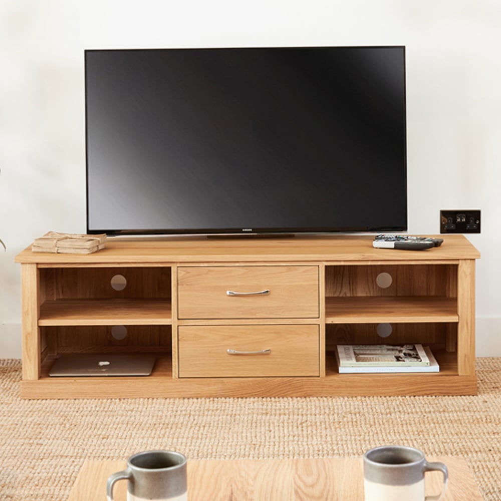 Fornatic Wooden TV Stand With 2 Drawers In Oak