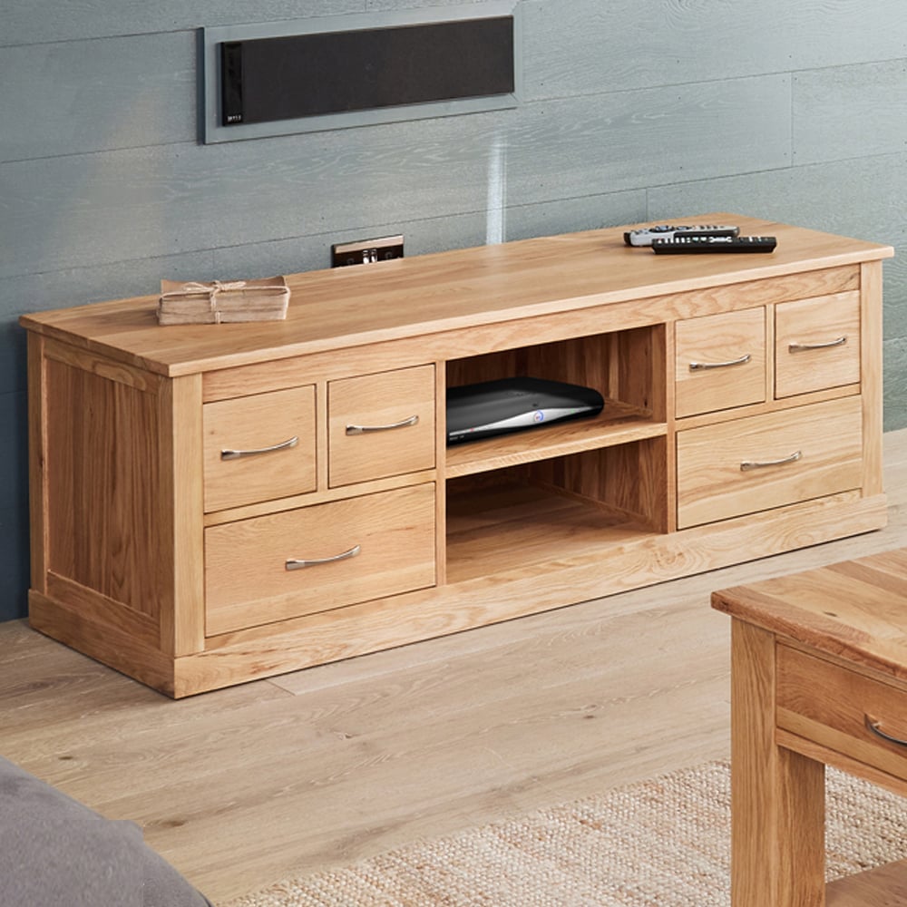 Fornatic Wooden TV Stand With 6 Drawers In Oak