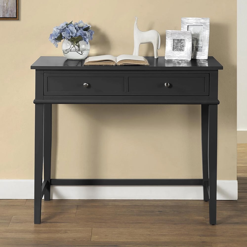 Franklyn Wooden Laptop Desk With 2 Drawers In Black