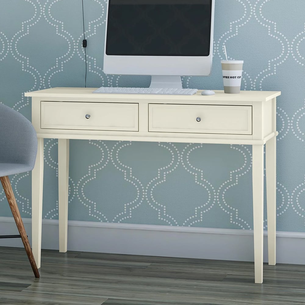 Franklyn Wooden Laptop Desk With 2 Drawers In White