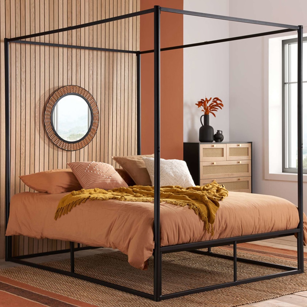 Friant Metal Small Double Bed In Black
