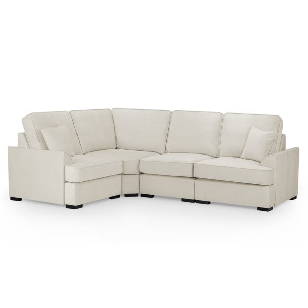 Frisco Fabric Left Hand Corner Sofa In Beige | Bed Sava