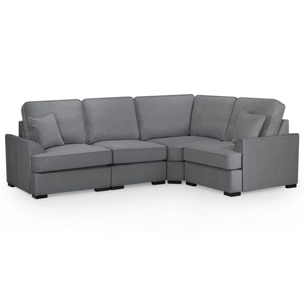 Frisco Fabric Right Hand Corner Sofa In Grey | Bed Sava