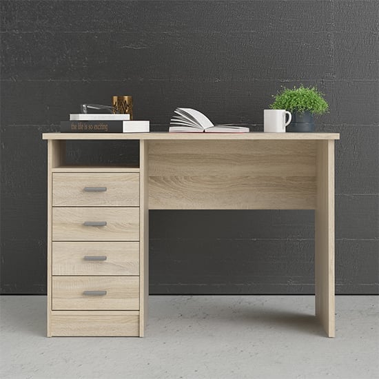 Frosk Wooden Laptop Desk With 4 Drawers In Oak