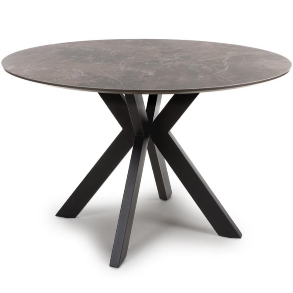 Gabri Large Sintered Stone Round Dining Table In Black