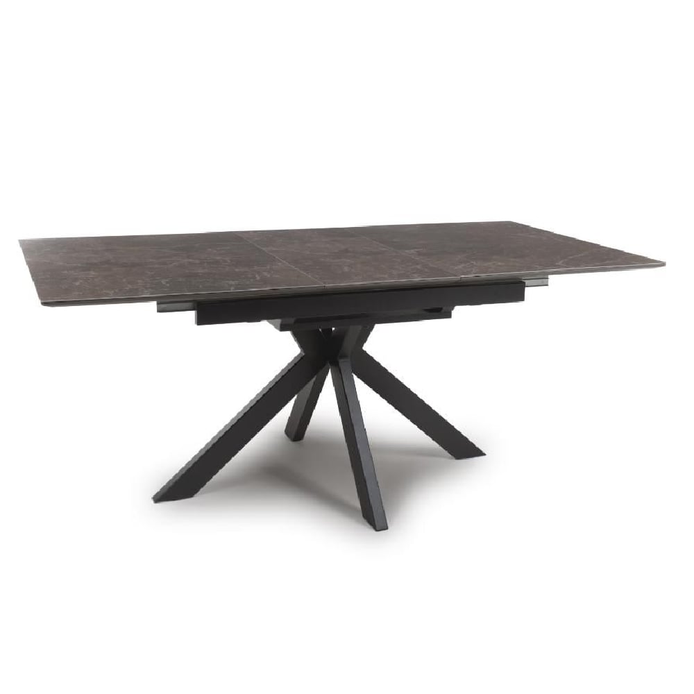 Gabri Small Sintered Stone Extending Dining Table In Black