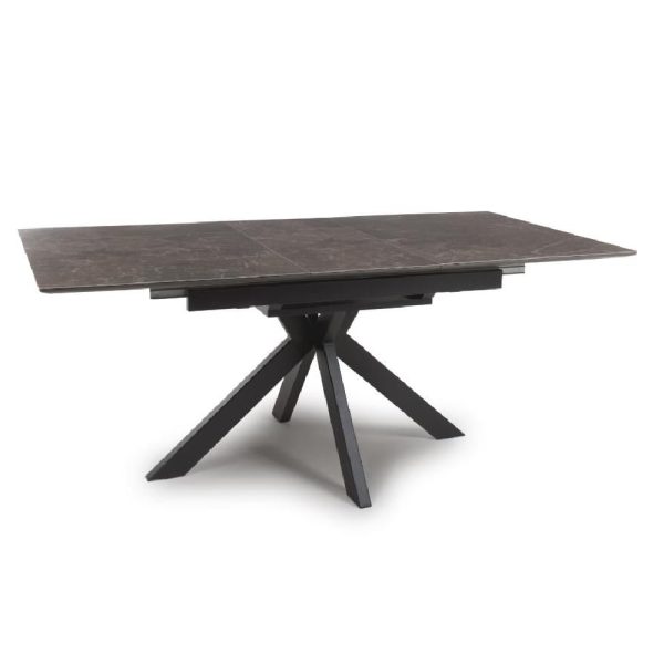 Gabri Sintered Stone Rectangular Extending Dining Table In Grey | Bed Sava