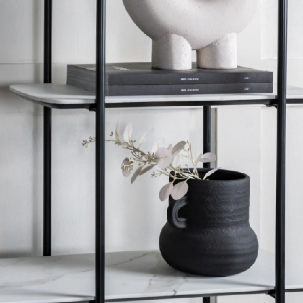Galax Small Cement Vase In Black