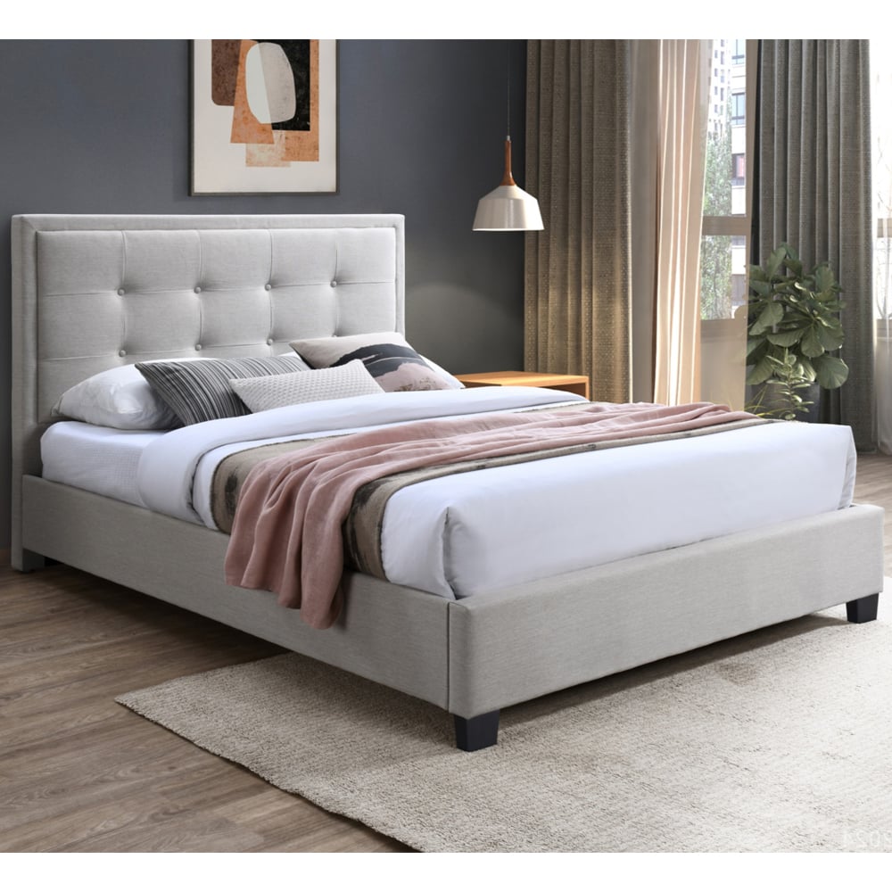 Galena Fabric Small Double Bed In Bolero Natural