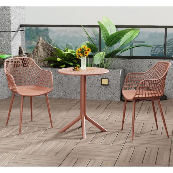 Gallipolis Metal Bistro Dining Table With 2 Chairs In Terraco | Bed Sava