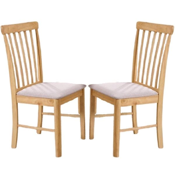 Garnet Oak Wooden Dining Chairs In Pair | Bed Sava