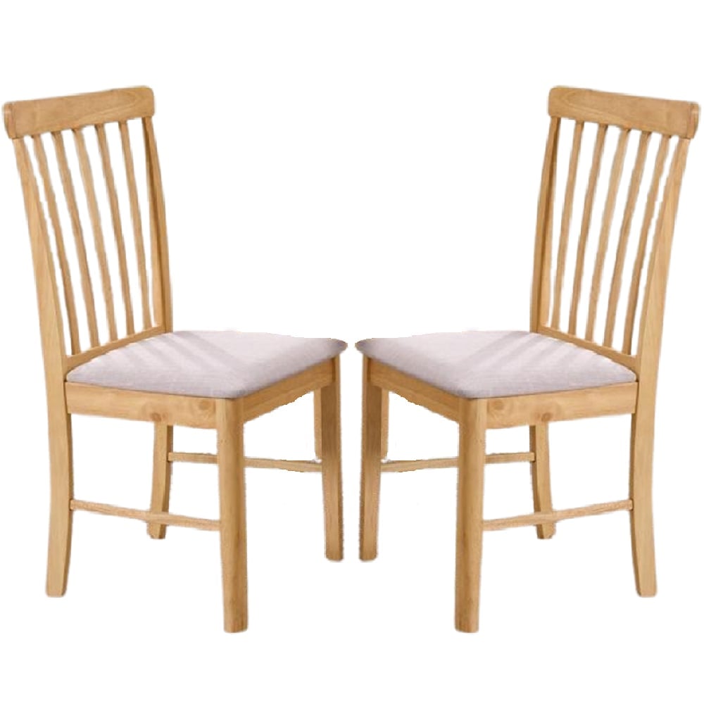 Garnet Oak Wooden Dining Chairs In Pair