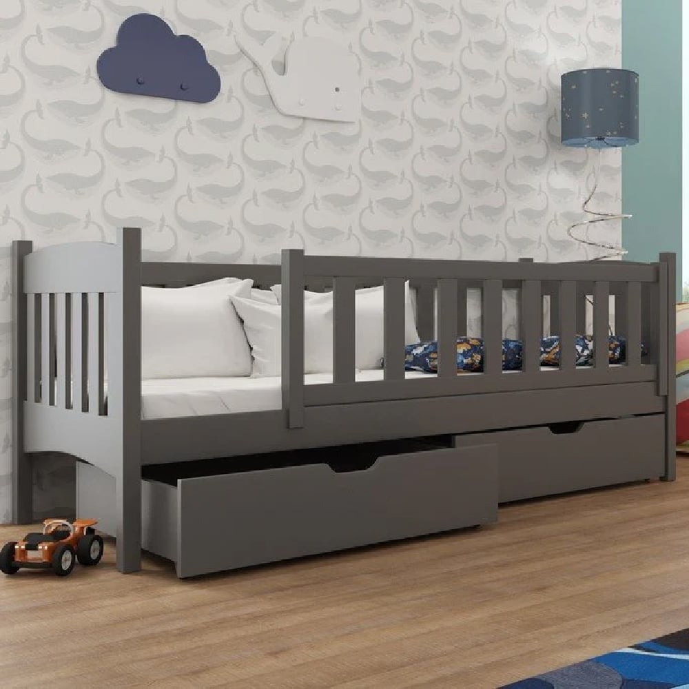 Gautier Wooden Day Bed With Bonnell Mattress In Graphite