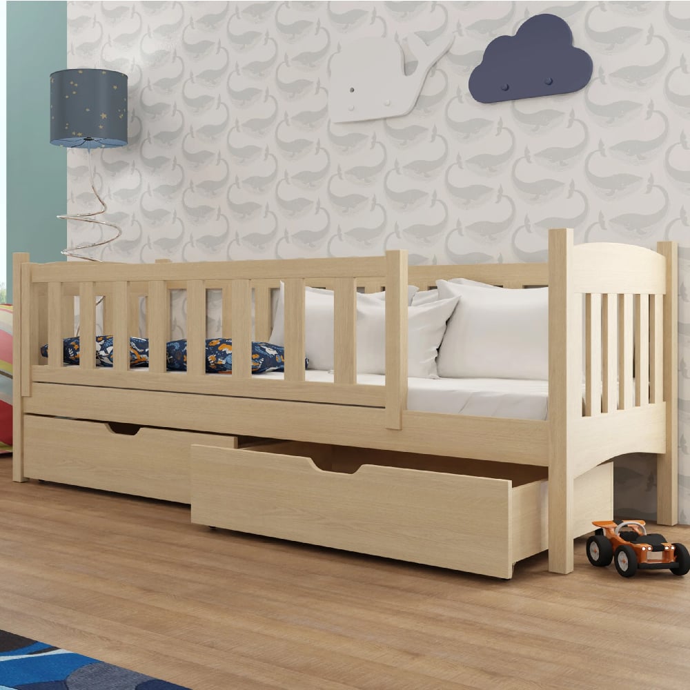 Gautier Wooden Day Bed With Foam Mattress In Pine