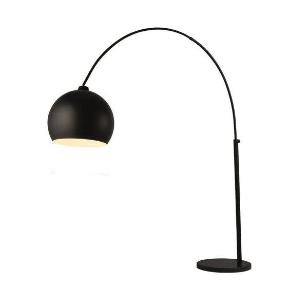 Giant Domed Shape ARC Floor Lamp In Matt Black | Bed Sava