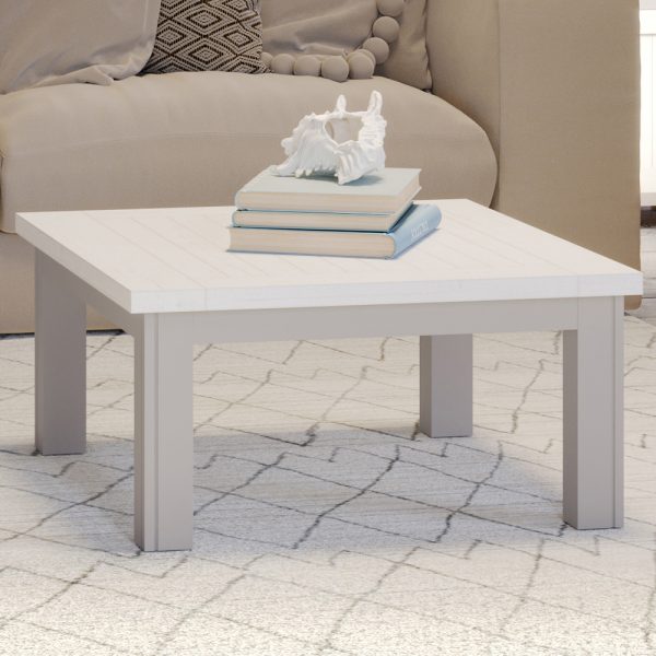 Gilford Wooden Square Coffee Table In Greystone | Bed Sava