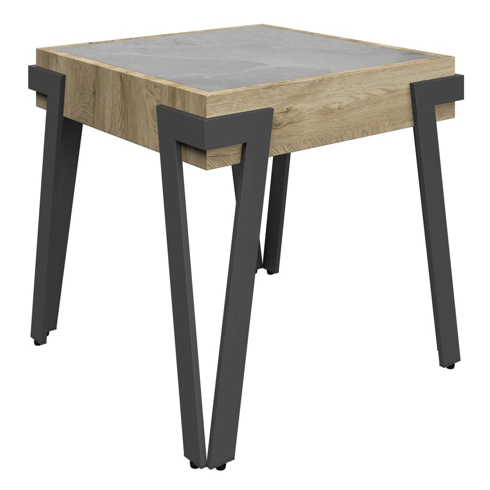 Girona Ceramic Side Table With Steel Legs In Grey