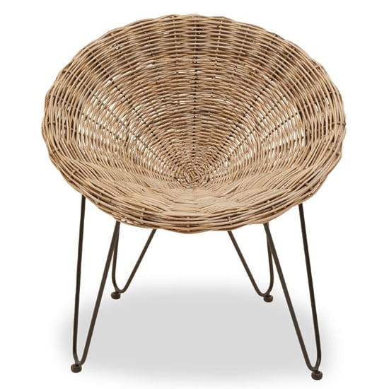 Glena Kubu Rattan Rounded Bedroom Chair In Natural