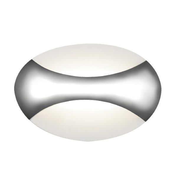 Glow LED Wall Light Oval In Chrome And White | Bed Sava
