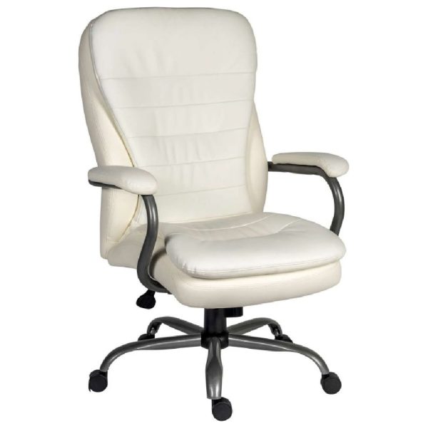 Godley Leather Home And Office Chair In White | Bed Sava