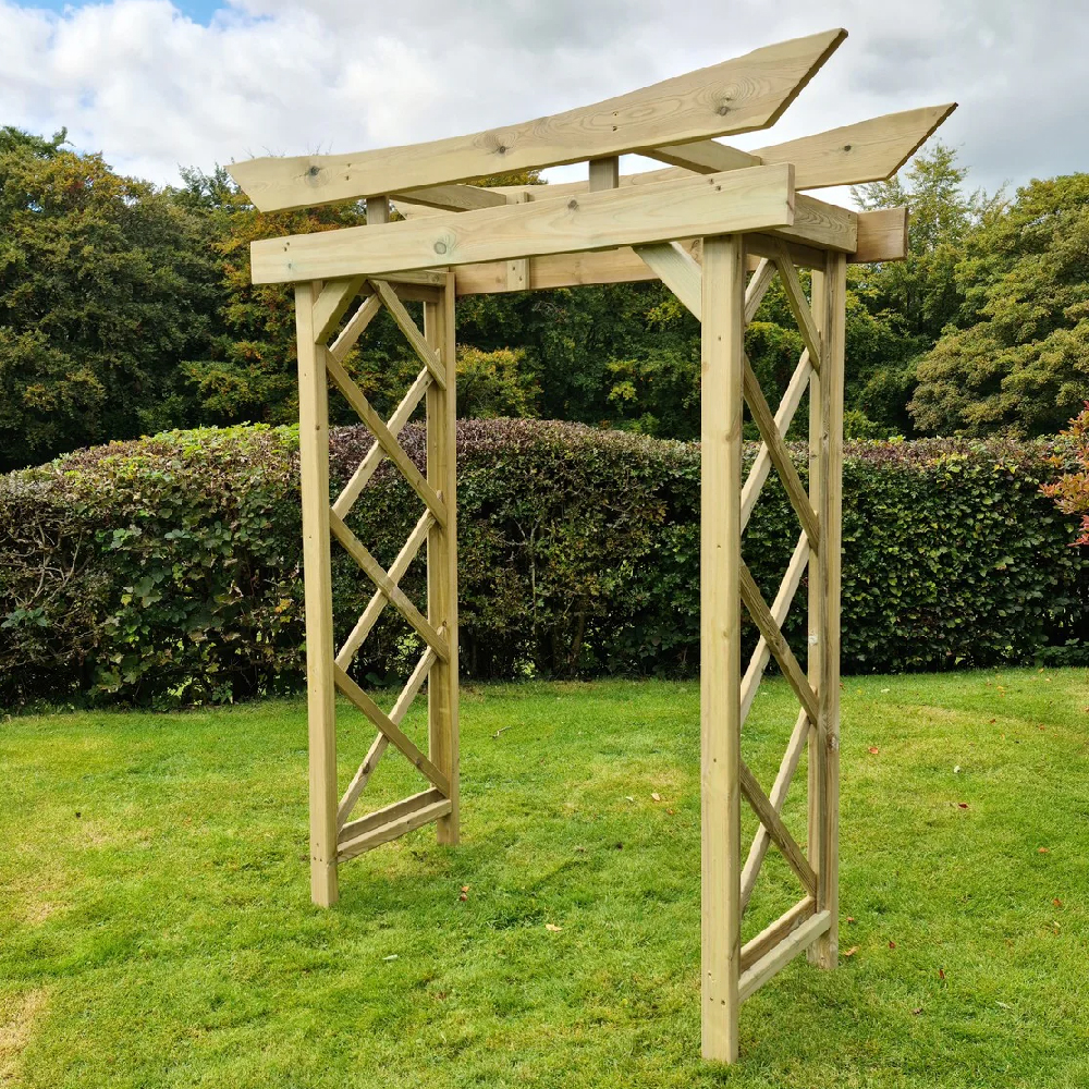 Goldhawk Small Wooden Garden Arch In Natural
