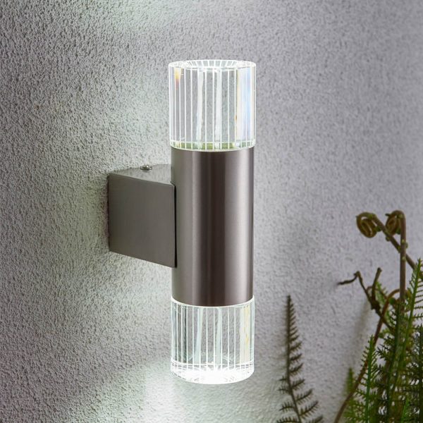 Goldsboro LED Twin Glass Wall Light In Chrome And Silver | Bed Sava