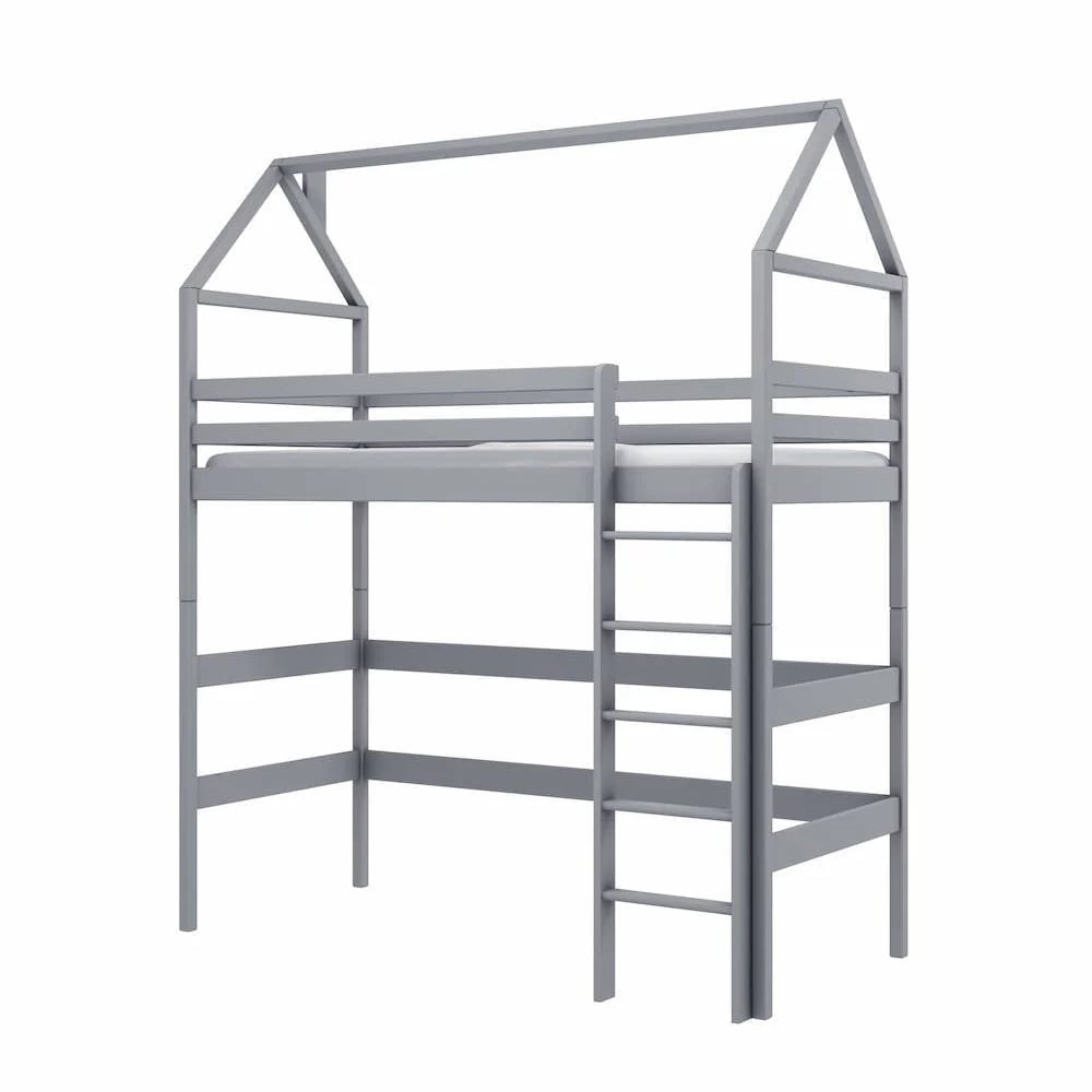Goleta Wooden Bunk Bed Without Mattress And Ladder In Grey