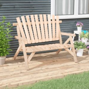 Grace Solid Wood Spruce Garden 2 Seater Bench In Light Brown | Bed Sava