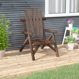 Grace Solid Wood Spruce Garden Armchair In Dark Brown | Bed Sava