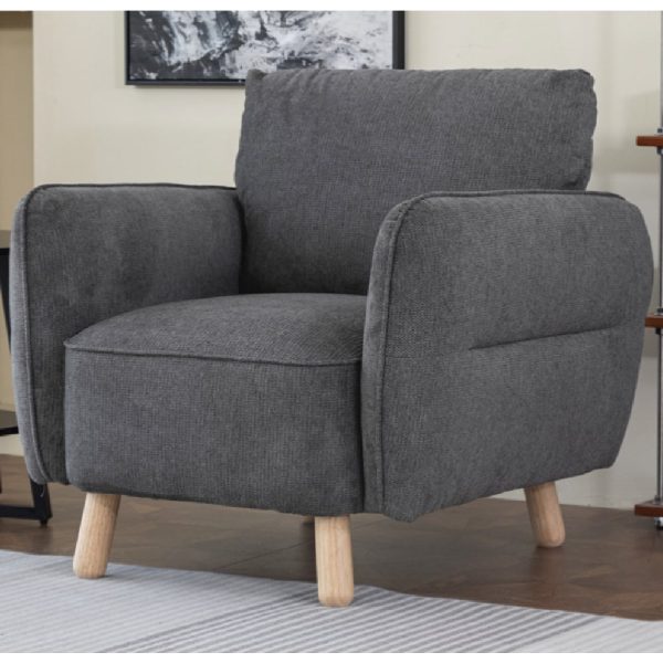 Gunnison Fabric 1 Seater Sofa In Dark Grey | Bed Sava